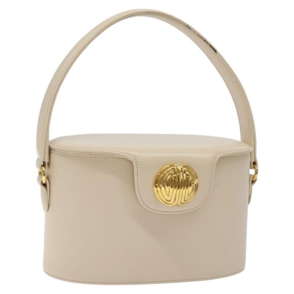 GIVENCHY Hand Bag Leather Beige Gold Auth - Picture 13 of 16